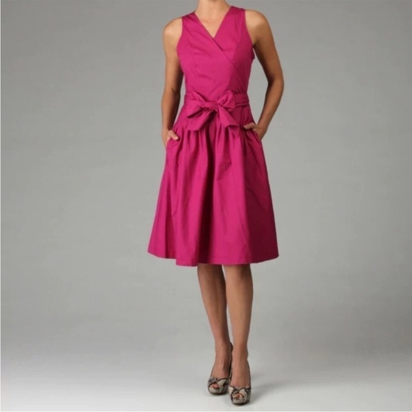 Sandro Fuchsia Pink Sleeveless Wrap Cotton Summer Dress 12 - Picture 1 of 8